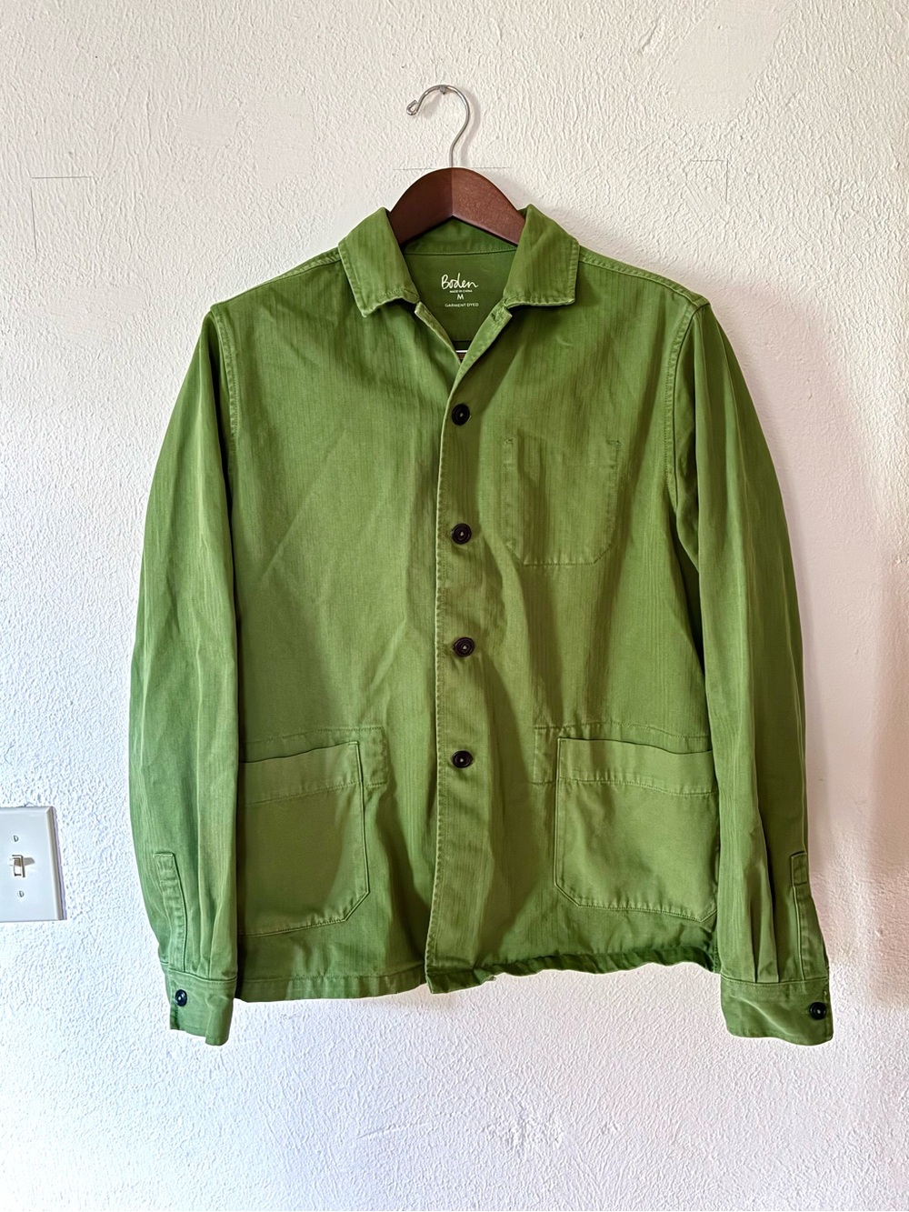 Boden Olive Green Cotton Canvas Button-Up Workwear Jacket - Picture 7 of 7